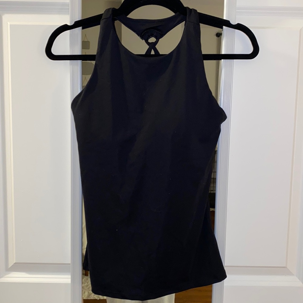 Active top - tank top black - built in sports bra - size S